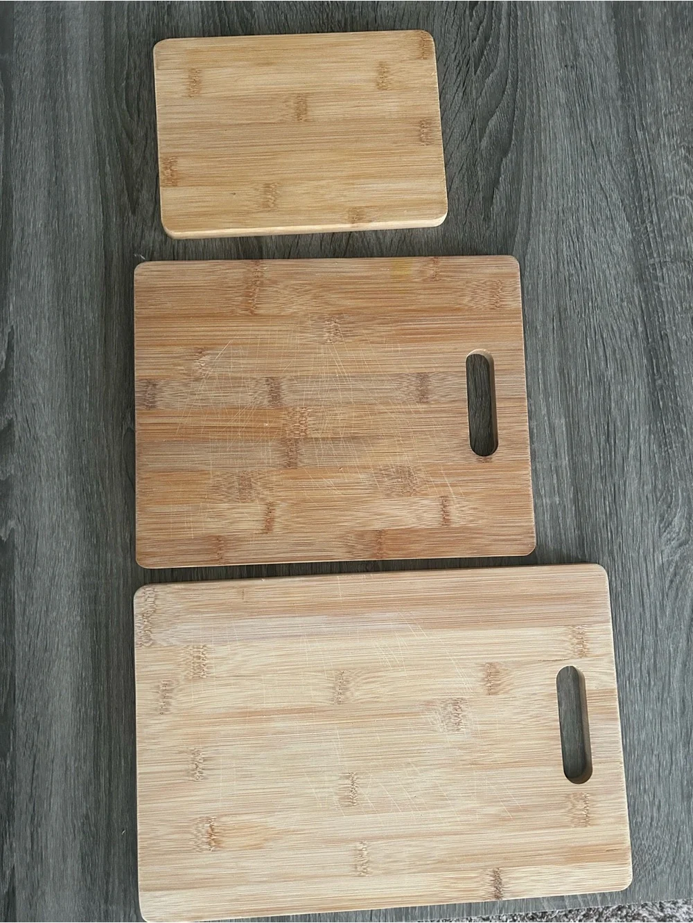 Set of 3 Bamboo Cutting Boards - Natural Wood